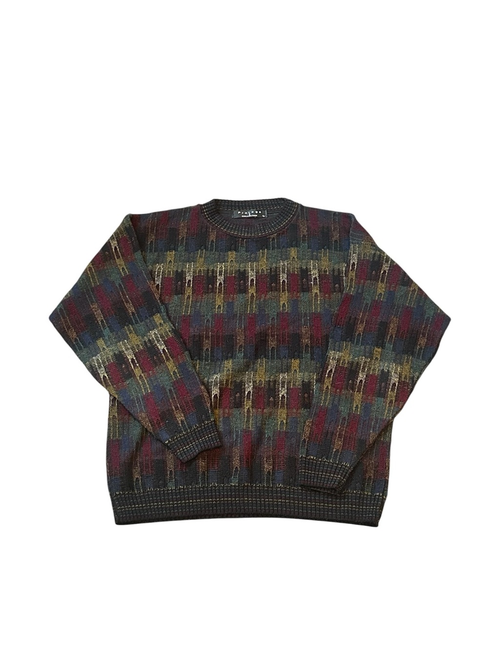 Vintage 3D Texture Sweater Coogie Style 80s Hip Hop Grunge Grandpa Grunge Indie